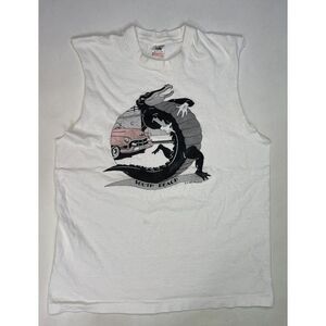 VINTAGE South Beach Miami Alligator Graphic T-shirt Men Large 90s Single Stitch